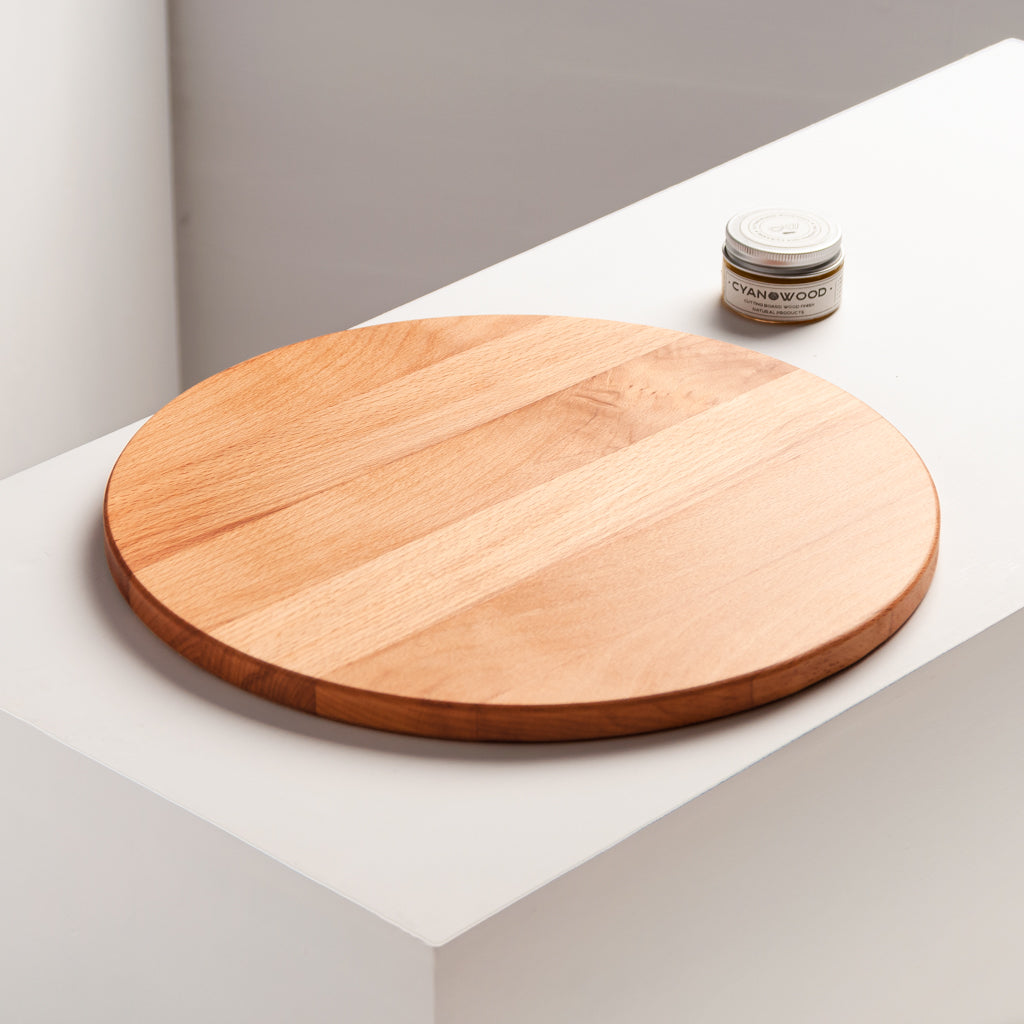 Round Wooden Board Cutting Pizza, Wooden Cutting Board Platter